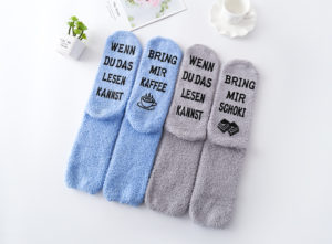Blaue Kaffee-Socken